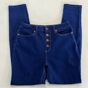 No Boundaries Blue Denim Classic Jeans Womens Size 11 Button Closure 4 Pockets